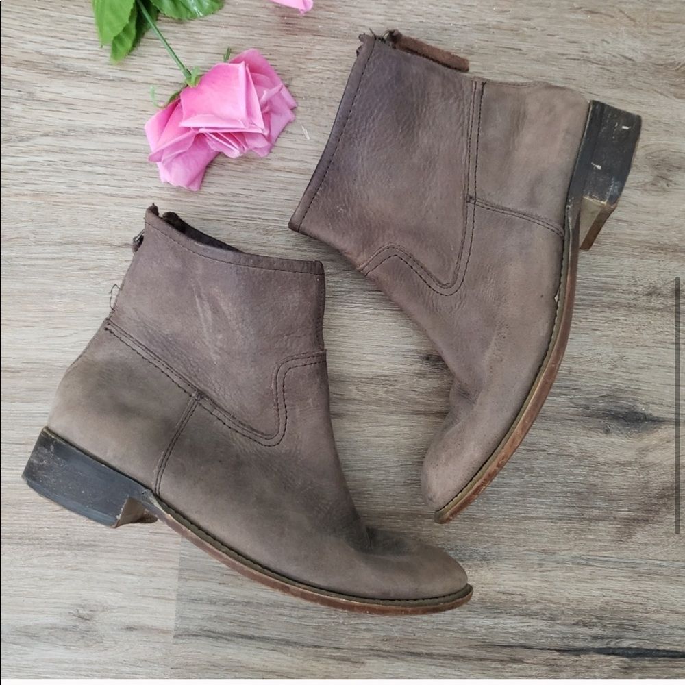 Gap Distressed Leather Ankle Boots